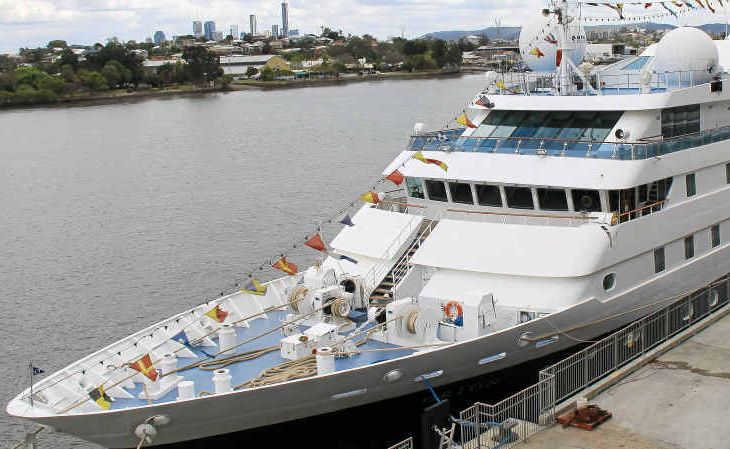 PICTURE PERFECT: (from top) MV Orion docks at Brisbane Port’s passenger terminal. Captain Vincent Taillard on the bridge, suites and stateroom choices, the sundeck jacuzzi and the Constellation restaurant. PICTURE PERFECT: (from top) MV Orion docks at Brisbane Port’s passenger terminal. Captain Vincent Taillard on the bridge, suites and stateroom choices, the sundeck jacuzzi and the Constellation restaurant.